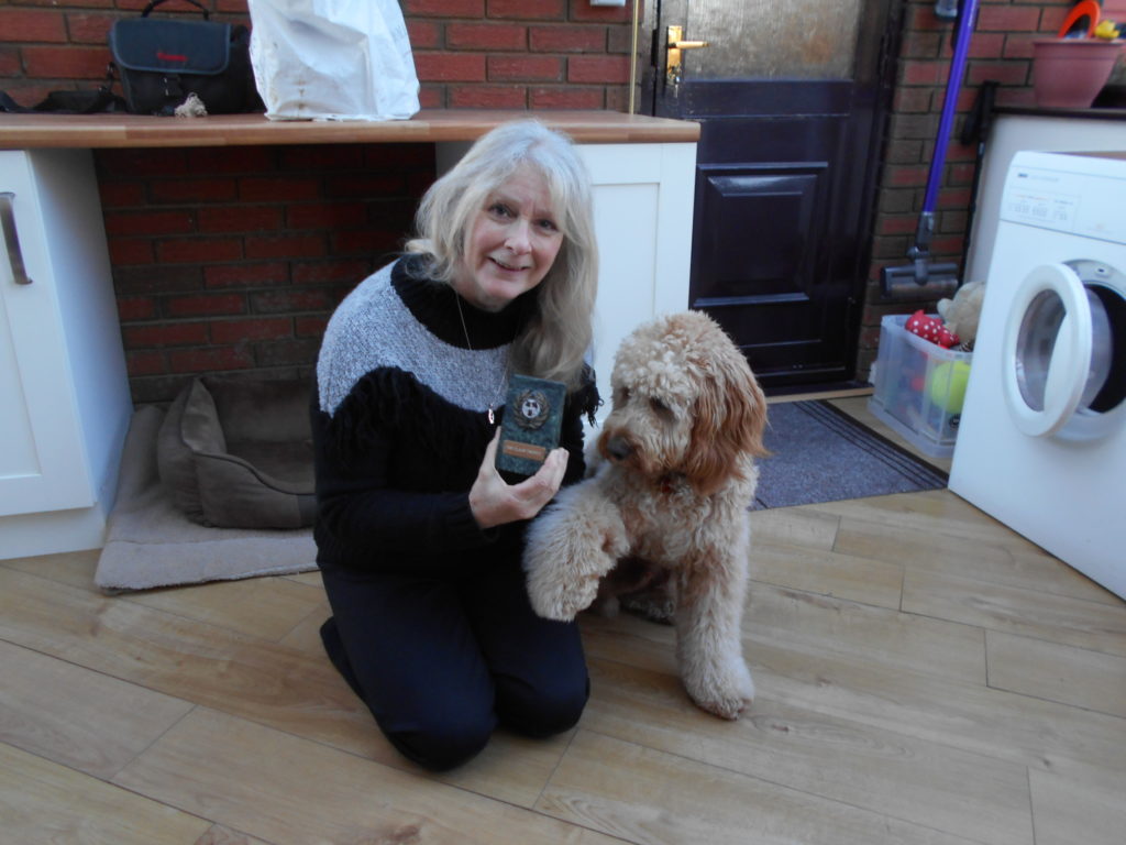 Archie the Clumberdoodle's Obedience Trophy