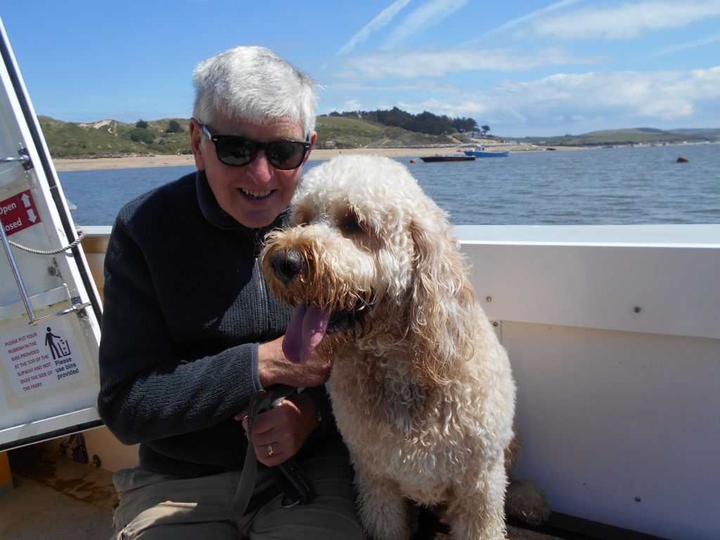 Clumberdoodle Archie on the Foot Ferry from Rock to Padstow