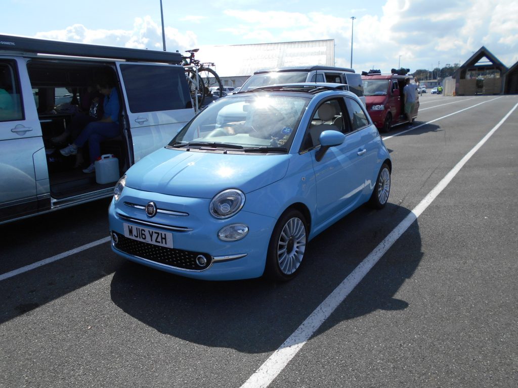 Whyzy my Fiat 500 nthe Brittany Ferry Car Lane
