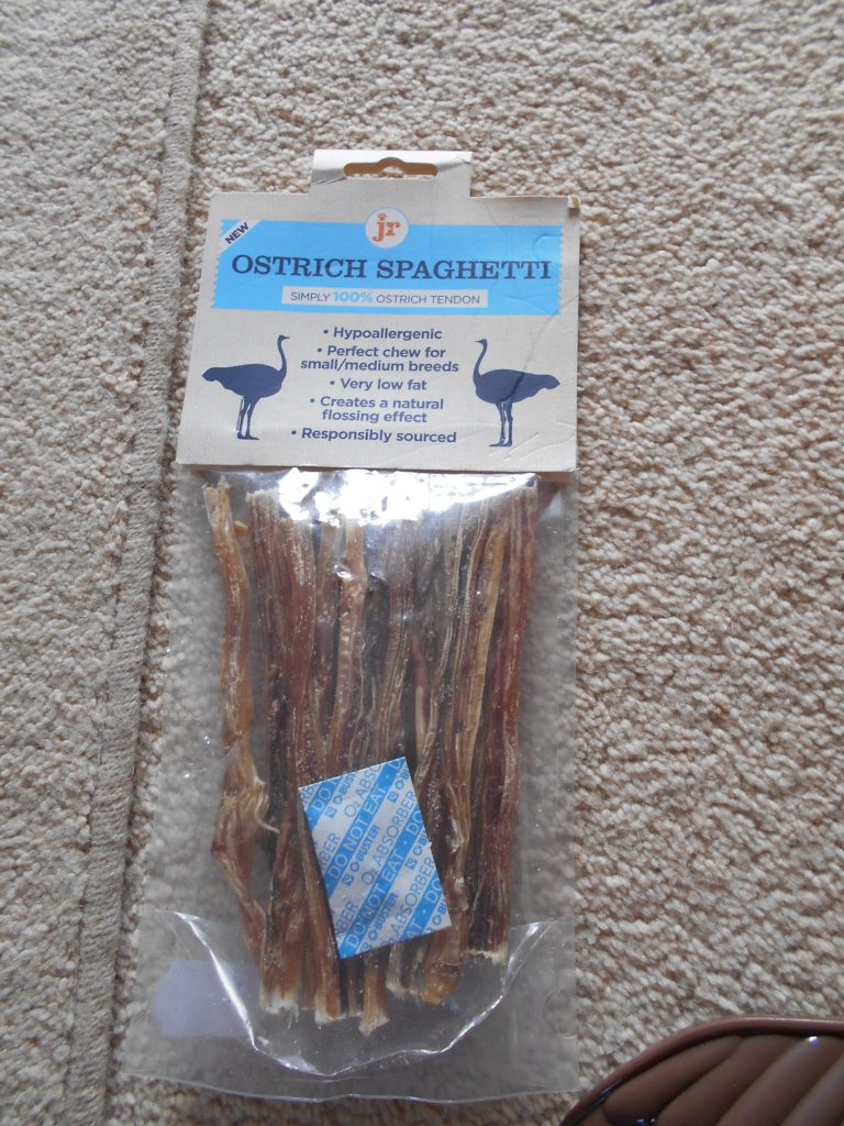 Clumberdoodle Archie's Ostrich Spaghetti Treats