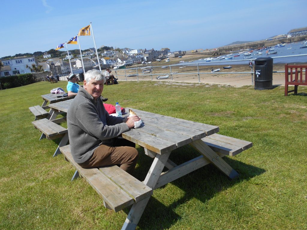 St Mary's Isles of Scilly enjoying a proper Cornish pasty