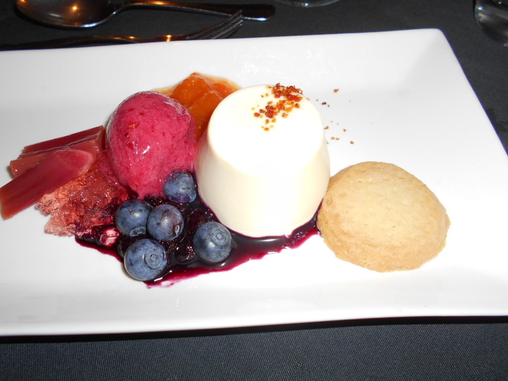 Plantation House Dessert of Apricot and Blueberry Creme