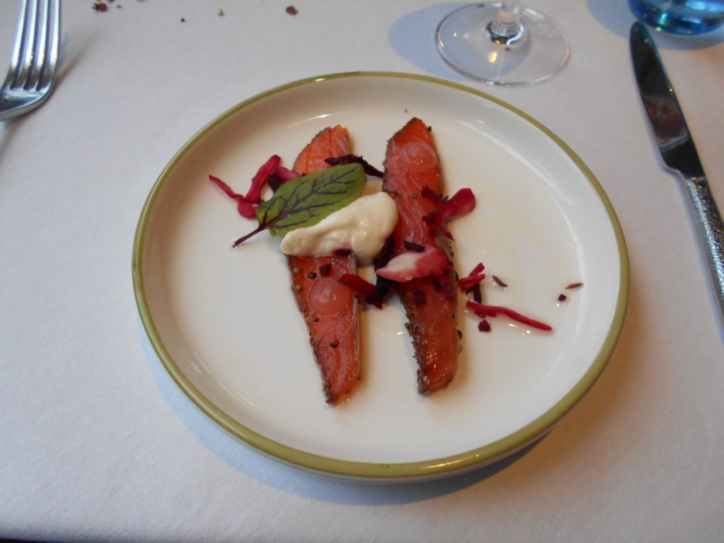 Pastrami Cured Salmon from Talland Bay Hotel Tasting Menu