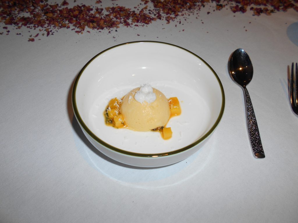 Passionfruit and Coconut from the Tasting Menu of the Talland Bay Hotel