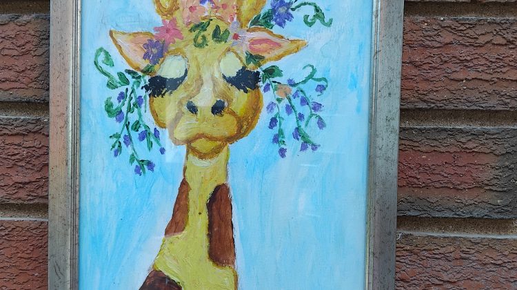 Acrylic painting of a cute giraffe